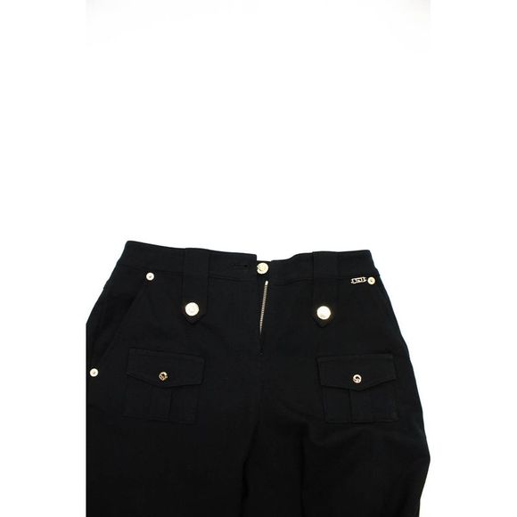 St. John Sport By Marie Gray Womens High Rise Pleated Trouser Pants Black Size 2 - Picture 2 of 7